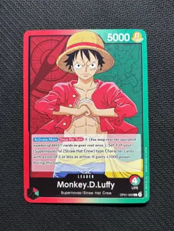Monkey.D.Luffy 003 L (Pre-Errata) One Piece OP01 003 NM - Image 1
