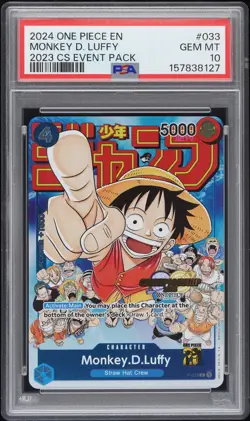 2024 ONE PIECE CHAMPIONSHIP 2023 EVENT PACK #033 MONKEY D. LUFFY PSA 10 - Image 1