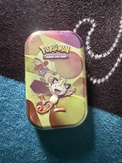 Pokemon 151 Mini Tin Meowth and Hitmonchan Scarlet Violet TCG Sealed - Image 1