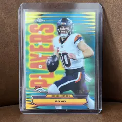 2025 Topps Chrome Bo Nix Power Players Aqua Refractor PP-9 106/199 - Image 1
