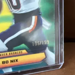 2025 Topps Chrome Bo Nix Power Players Aqua Refractor PP-9 106/199 - Image 2