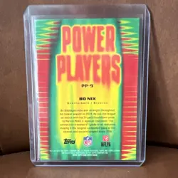 2025 Topps Chrome Bo Nix Power Players Aqua Refractor PP-9 106/199 - Image 3
