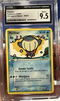 Pokemon Wailmer EX Legend Maker (2006) CGC 9.5 Mint + 69/92 2006 - Image 1