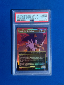 SONIC THE HEDGEHOG 2025 MTG SONIC SECRET LAIR DROP FOIL #2087 PSA 10 - Image 1