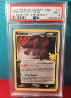 2021 Pokemon Celebrations Classic Collection #17 Umbreon-Gold Star PSA 9 Mint - Image 1