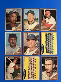 1962 Topps Baseball Card Lot Starter Set 312 Total Cards Stars, HOF, Team Cards - Image 2