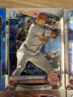 (23) Card Lot 2025 Bowman Chrome Sapphire JJ Wetherholt Refractor, Mojo, Base - Image 5