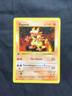 Pokemon Cards: Base Set 1st Edition Uncommon: Magmar 36/102 - Image 1