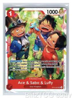 Ace & Sabo & Luffy OP13 OP13-007 Carrying On His Will One Piece Foil NM/M - Image 1