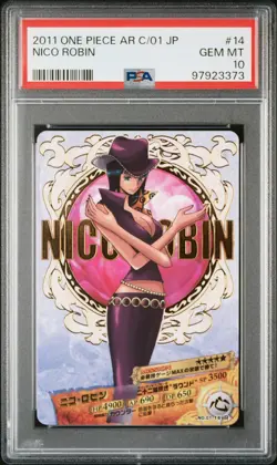 PSA 10 ONE PIECE NICO ROBIN AR CARDDASS MBC TCG CCG C/01 #14 JAPANESE RARE CARD - Image 1