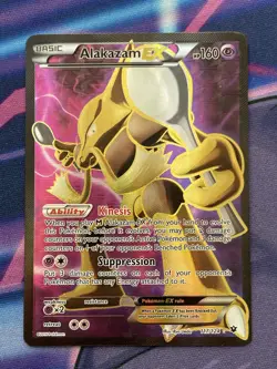 Pokemon Alakazam EX TCG Fates Collide Holo Full Art Ultra Rare Card 117/124 NM - Image 1