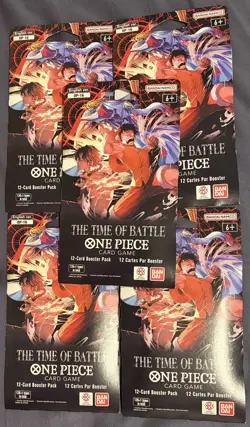 x5 One Piece TCG English OP-16 The Time of Battle Sleeved Blister Booster Pack - Image 1