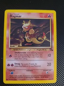 Magmar 39/62 Fossil - Non-Holo Uncommon Pokemon Card Vintage WoTC LP - Image 1