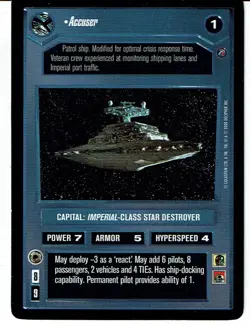 STAR WARS CCG DEATH STAR II RARE CARD ACCUSER ex - Image 1