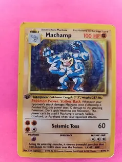 Machamp Base Set Holo Pokemon Card WOTC - Image 1