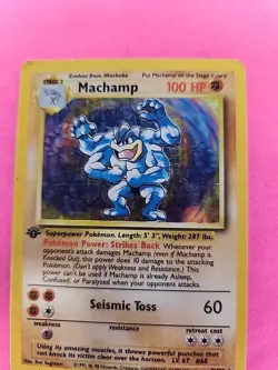 Machamp Base Set Holo Pokemon Card WOTC - Image 3