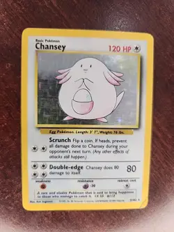 Chansey Base Set Holo Pokemon Card WOTC - Image 1