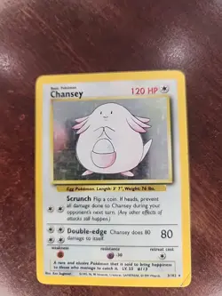 Chansey Base Set Holo Pokemon Card WOTC - Image 3