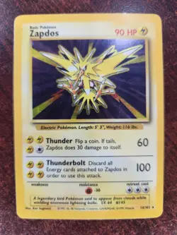 Zapdos Base Set Holo Pokemon Card WOTC - Image 3