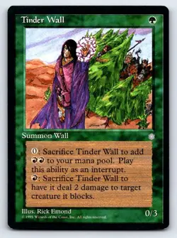 Tinder Wall 158 Common Ice Age Magic: The Gathering Lightly Played - Image 1