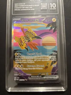 Pokemon TCG Tapu Koko EX Holo Card 247/182 Sv04: Paradox Rift - TAG 10 - Image 2