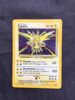 Pokemon Cards: Base Set Rare Holo: Zapdos 16/102 - Image 1