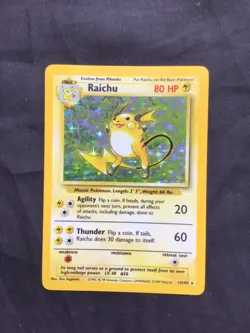 Pokemon Cards: Base Set Rare Holo: Raichu 14/102 - Image 1