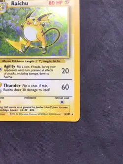 Pokemon Cards: Base Set Rare Holo: Raichu 14/102 - Image 5