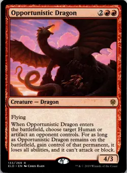 Opportunistic Dragon 133 Rare Throne of Eldraine MTG Near Mint - Image 1