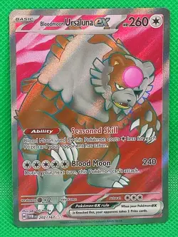Pokemon TCG Twilight Masquerade Bloodmoon Ursaluna ex TWM 202/167 & Bonus Card - Image 2