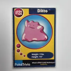 Ditto Poketrivia Card #132 Pokemon Mewtwo Strikes Back 1999 Burger King Scene 9 - Image 1
