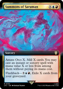 Summons of Saruman (Extended Art) - Commander The Lord of the Rings (LTC) NM MTG - Image 1
