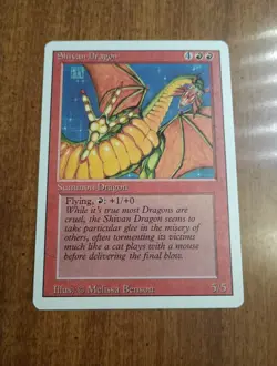 1994 Magic: The Gathering - Revised(3rd) - SHIVAN DRAGON - Vintage Rare - NM - Image 1