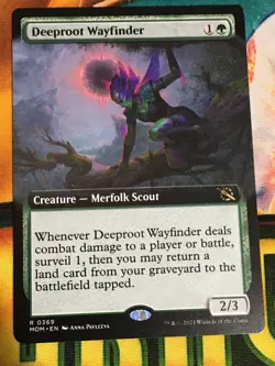 C5393 MAGIC MTG MARCH OF THE MACHINE DEEPROOT WAYFINDER #0369 NM RARE EXT ART - Image 1