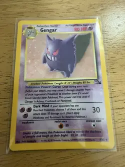 1999 Pokemon Fossil Set Gengar 5/62 Holo Rare Unlimited Edition TCG English LP - Image 1