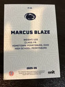 Onit Athlete 25/26 Marcus Blaze Penn State Wrestling Fusion Premium Holo /50 - Image 2
