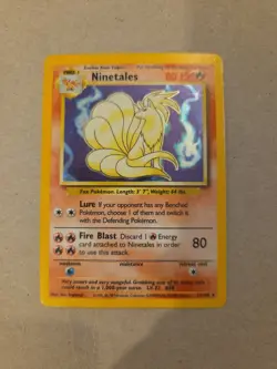 Pokemon TCG Ninetales Holo Rare Card Base Set 12/102 MP - Image 1