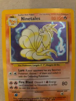Pokemon TCG Ninetales Holo Rare Card Base Set 12/102 MP - Image 3