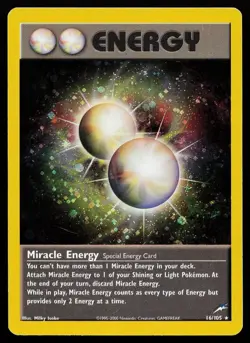 Miracle Energy 16/105 Unlimited Holo Rare Neo Destiny Pokemon Card - Image 1
