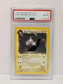 PSA 8 Dark Magneton 11/82 Holo Rare SWIRL Team Rocket Pokemon Card Graded - Image 1