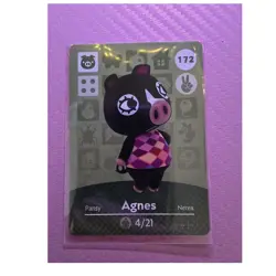 Animal Crossing Agnes Amiibo Card #172 Regular Finish Standard Card Stock - Image 1