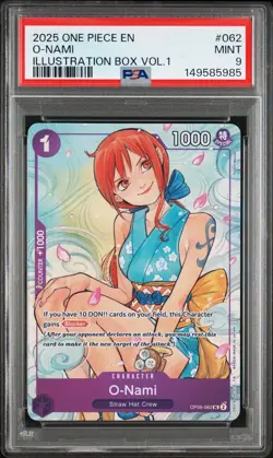 O-Nami (Illustration Box Vol.1) OP05-062 One Piece Promotion Cards Foil PSA 9 - Image 1