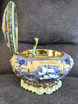 RARE DISNEY TINKER BELL Peter Pan Neverland Music Box "You can Fly" Works! - Image 2