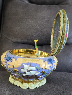 RARE DISNEY TINKER BELL Peter Pan Neverland Music Box "You can Fly" Works! - Image 4