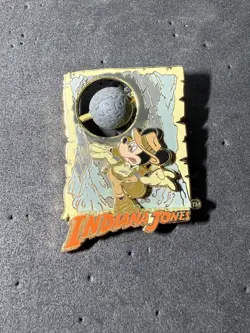 Mickey Mouse as Indiana Jones Rolling Boulder Spinning 3D Disney Pin - Image 1