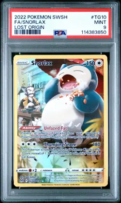 2022 Pokemon TCG Snorlax #TG10 Lost Origin! PSA 9 - Image 1