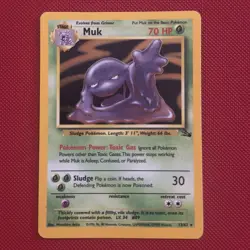 Pokemon TCG Muk Fossil Holo Card 13/62 Unlimited Holo Rare (1999) - Image 1