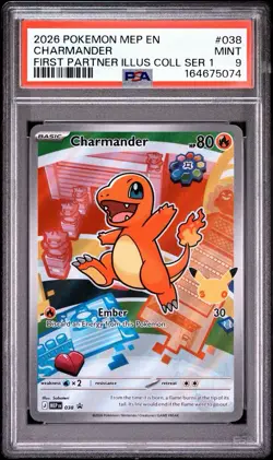 2026 Pokemon Charmander First Partner PSA 9 Series 1 #038 - Image 1