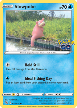 Slowpoke 019/078 Common Pokemon GO Pokemon NM/M *ITALIAN - RARE* - Image 3