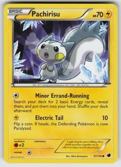 Pachirisu 37/116 Common Plasma Freeze Pokemon Lightly Played - Image 1